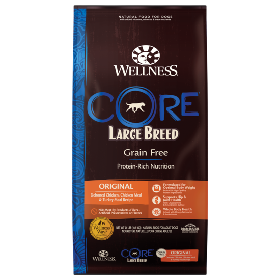 Wellness Core Dry Dog Food Grain Free Large Breed Original: Chicken & Turkey