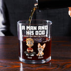 A Man And His Dogs - Personalized Whiskey Glass
