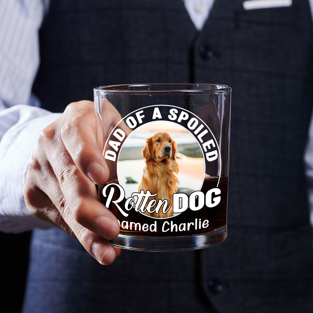 Rotten Dogs Photo - Personalized Whiskey Glass
