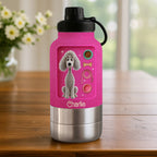 Best Dog Mom - Personalized 30oz Water Bottle With Pet Bowl