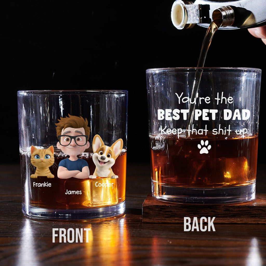 Keep That Shit Up Pet Ver - Personalized Whiskey Glass