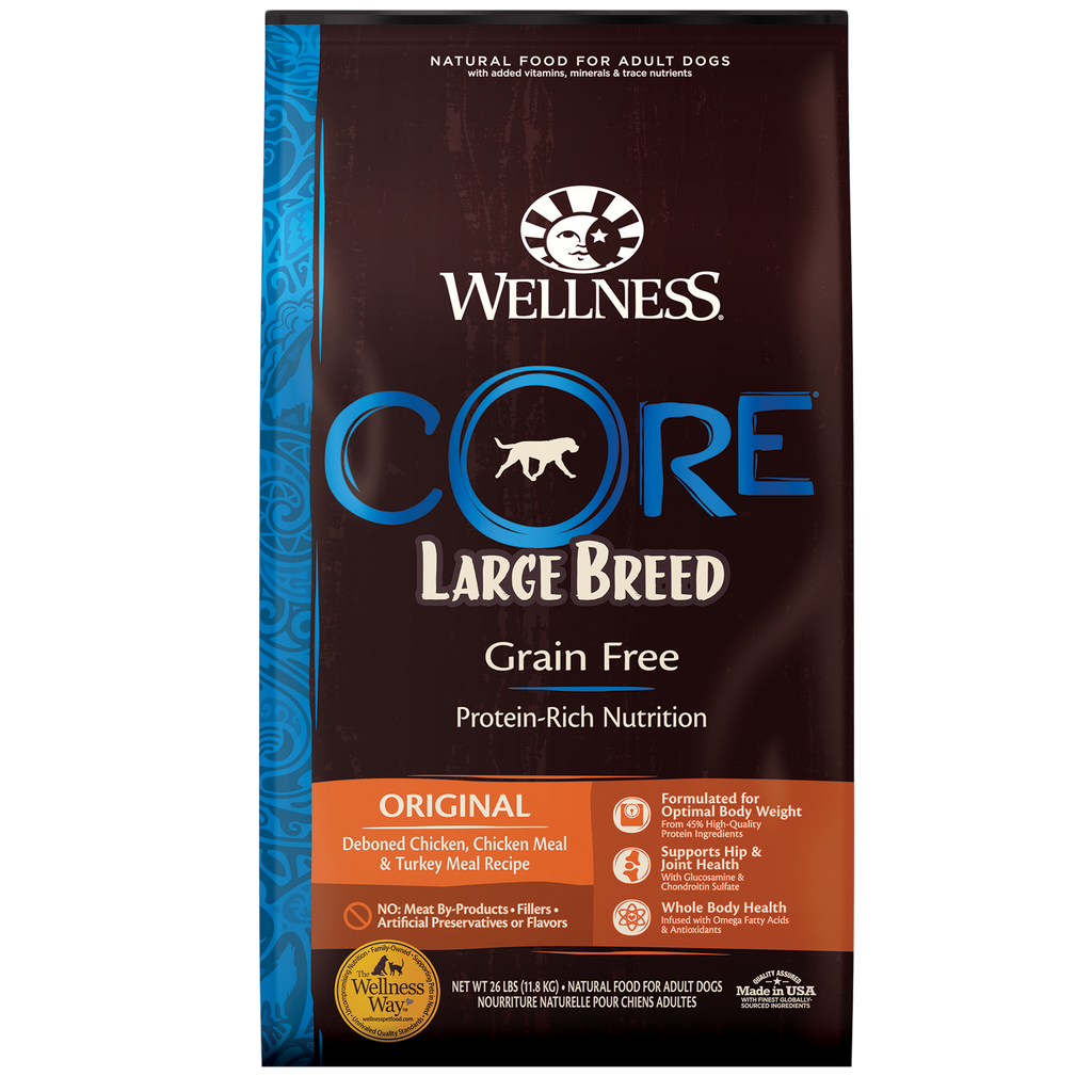 Wellness Core Dry Dog Food Grain Free Large Breed Original: Chicken & Turkey