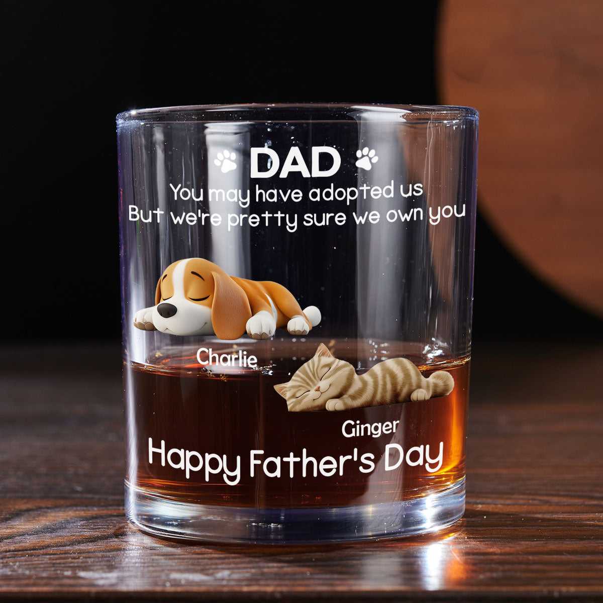 I Own You For Sure Pet Ver - Personalized Whiskey Glass
