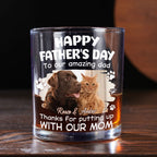 Putting Up With Funny Dad Ver Pet Photo - Personalized Whiskey Glass
