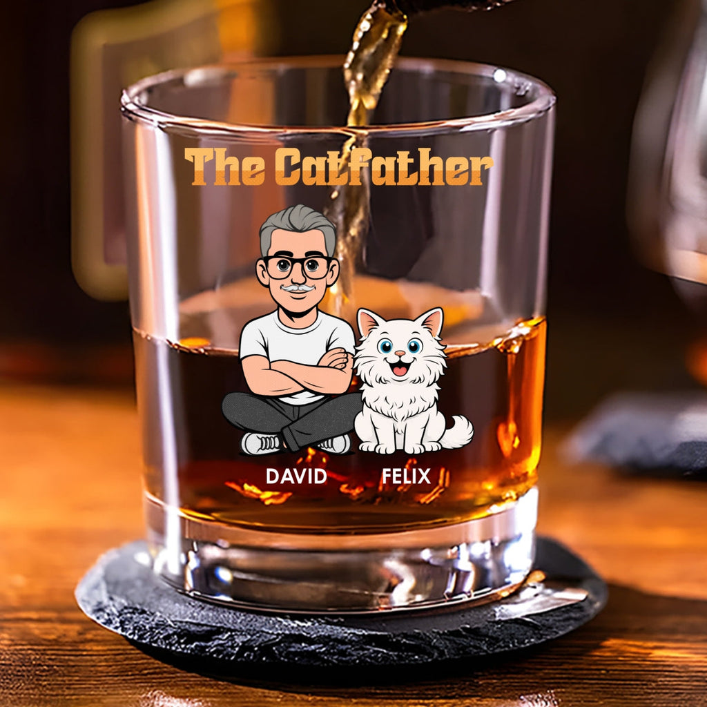 The Catfather Retro - Personalized Whiskey Glass