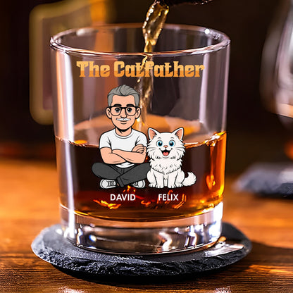 The Catfather Retro - Personalized Whiskey Glass