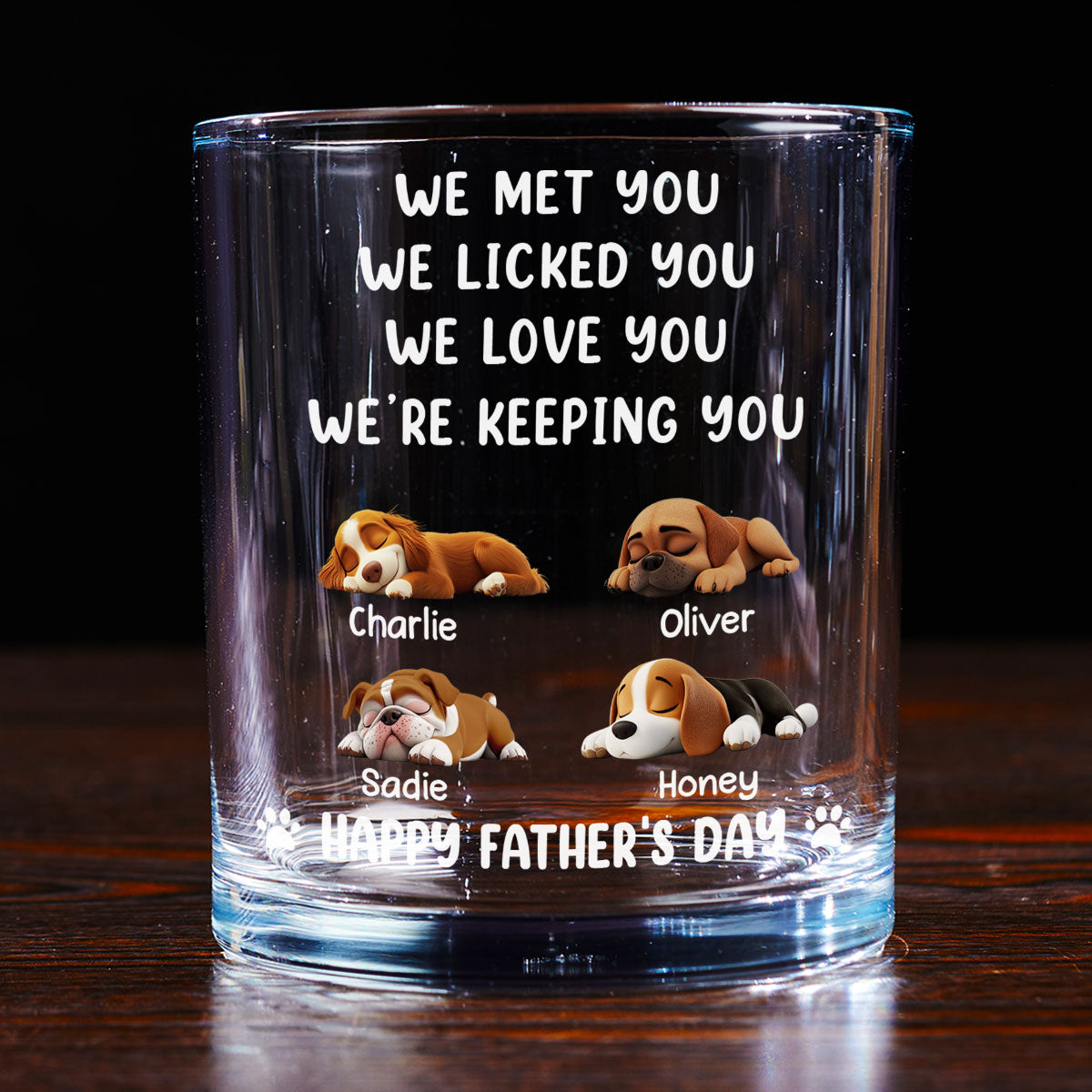 We Licked And Love You - Personalized Whiskey Glass