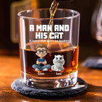 A Man And His Cats - Personalized Whiskey Glass