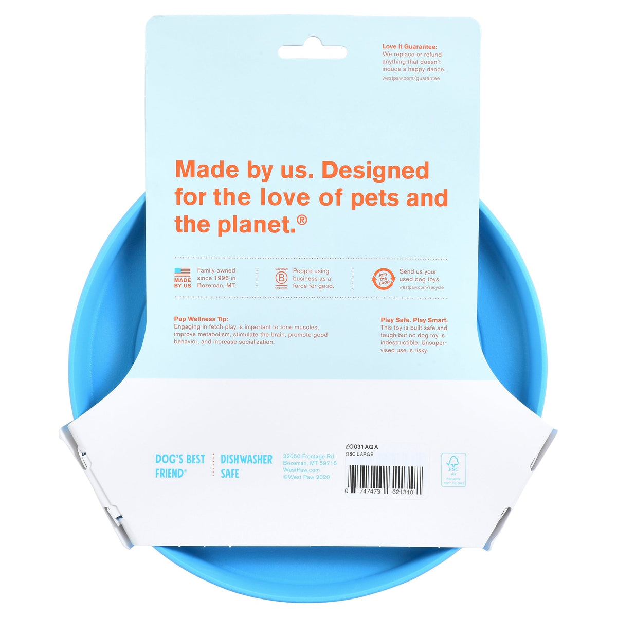 West Paw Zisc Flying Disc Fetch Dog Toys