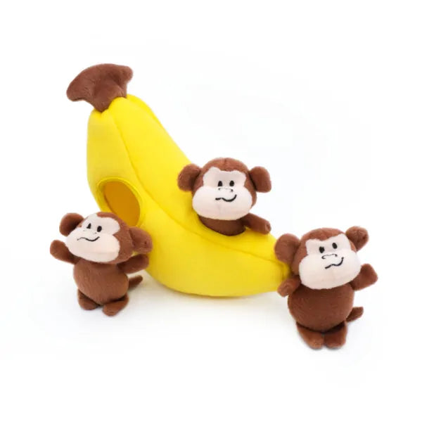 Zippy Paws Dog Toys Plush Burrow - Monkey 'n Banana