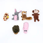 Zippy Paws Dog Toys Plush Miniz - Multipack 6 Animals