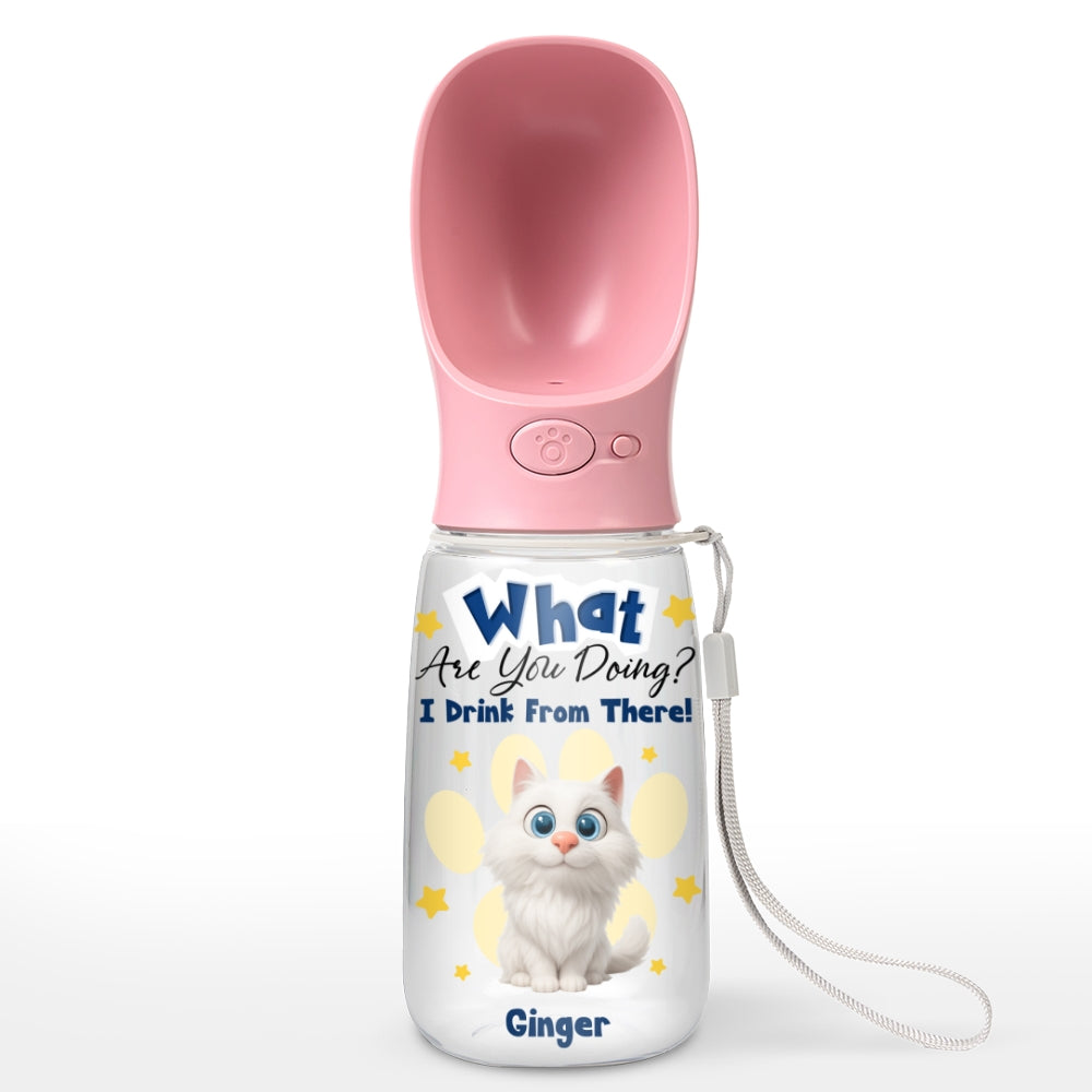 We Drink From There Ver Cat - Personalized Pet Water Bottle With Drinking Feeder