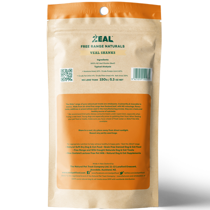 Zeal Free Range Naturals Veal Shanks Pet Treats 150g