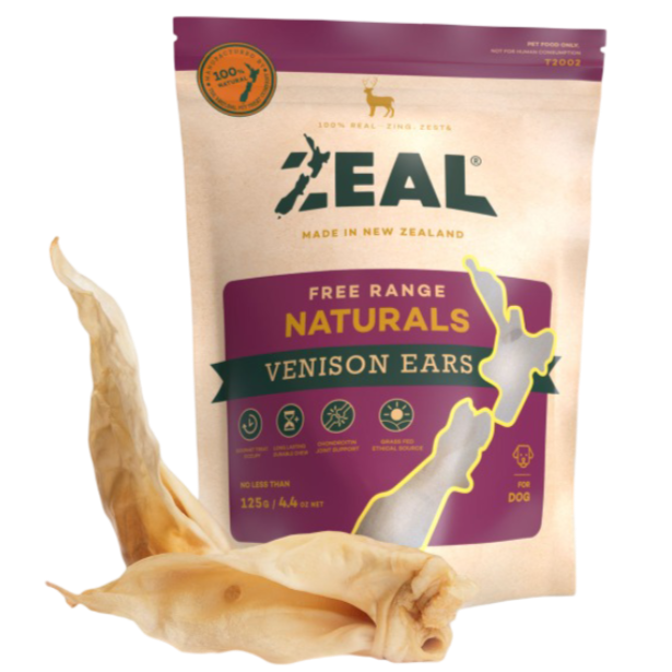 Zeal Free Range Naturals Venison Ears Pet Treats 125g