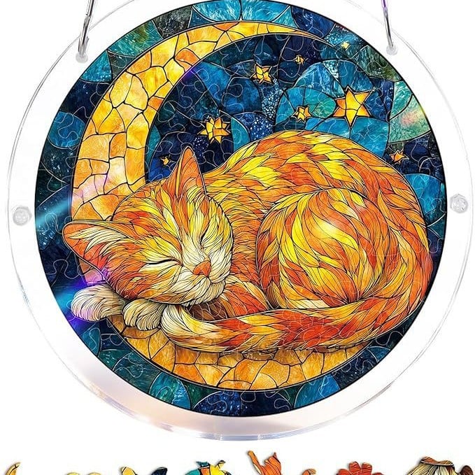 🔥LAST DAY 70% OFF 🧩Acrylic 80 Pcs Puzzle✨Suncatcher Hanging Ornament