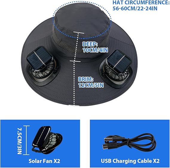 🎁LIMITED SALE 82% OFF !☀2025 New Ultralight Solar Fan Sun Hat – Lighter Than a Baseball!⚾(Only 11oz)