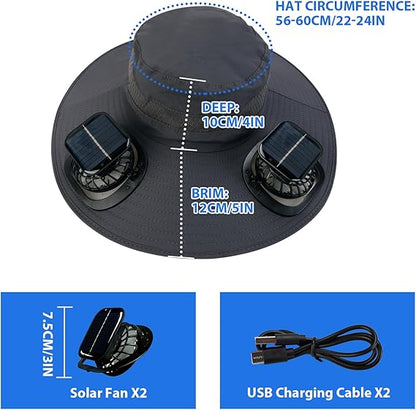🎁LIMITED SALE 82% OFF !☀2025 New Ultralight Solar Fan Sun Hat – Lighter Than a Baseball!⚾(Only 11oz)