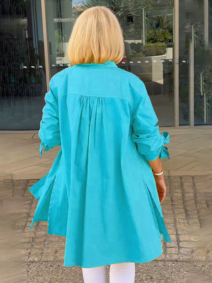 💥Free shipping💥Solid Color Long Cotton Shirt Jackets FOR Women