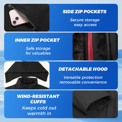 🎅 Xmas Sales: 54% OFF🖤Men’s Thermal Thick Hooded Parka Coat