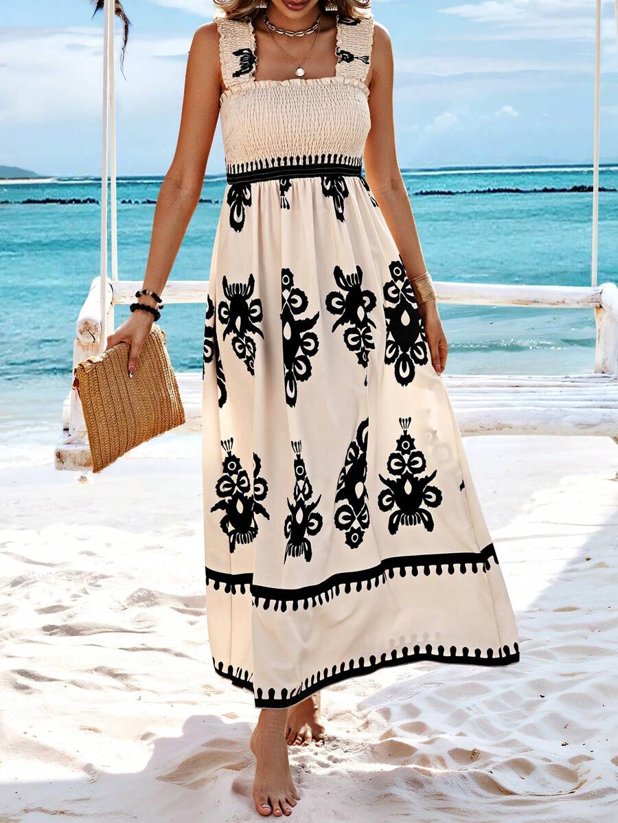🔥🔥LAST DAY SALE 49% OFF🏖️Women’s Summer Print Sleeveless Flowy Long Dress