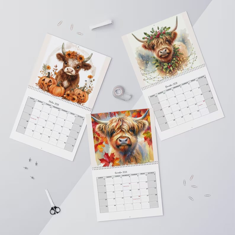 🏆Flash Sale⚡10K+ SOLD! Almost Gone-🐮Highland Cow Calendar 2026 📅