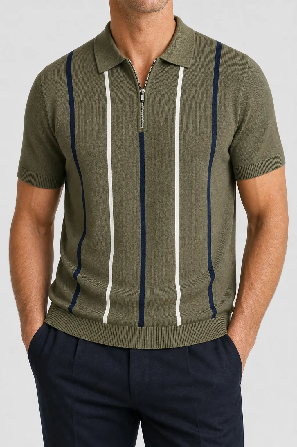 🔥CLEARANCE SALE🔥 Men's Knit Half-Zip Polo Shirt
