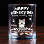 Putting Up With Funny Dad Ver Cat - Personalized Whiskey Glass