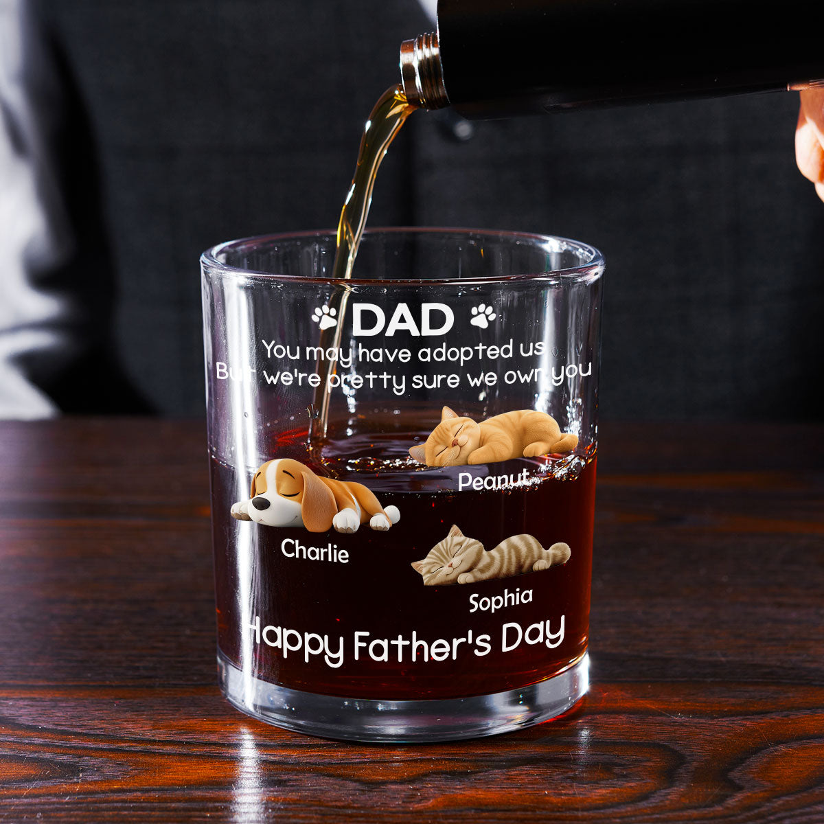 I Own You For Sure Pet Ver - Personalized Whiskey Glass