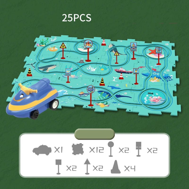 🚗Summer Hot Sales - 49% OFF🔥Children's Educational Puzzle Track Car Play Set🧩