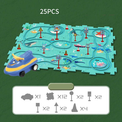 🚗Summer Hot Sales - 49% OFF🔥Children's Educational Puzzle Track Car Play Set🧩