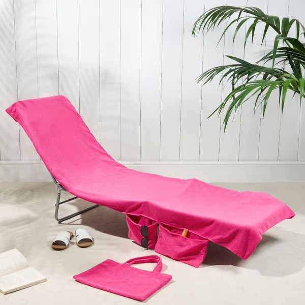 🏖️Summer Hot Sale - ONLY ￡14.99!!⚡50K+ SOLD!🌞🌊Sun Lounger Towel in Bag with Pockets Storage