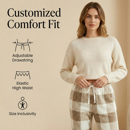 ❄️Winter Hot Sale 50% OFF🔥Winter Vintage Plaid Elastic Straight Loose Thick Warm Casual Pants