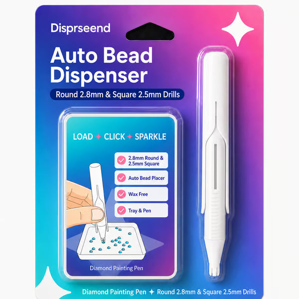 🔥Last Day 50% OFF 💎Automatic Diamond Painting Bead Dispenser Pen & Tray Set