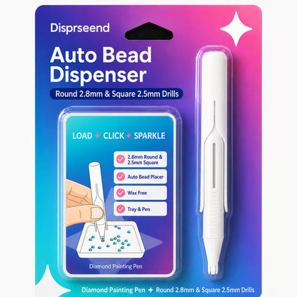 🔥Last Day 50% OFF 💎Automatic Diamond Painting Bead Dispenser Pen & Tray Set