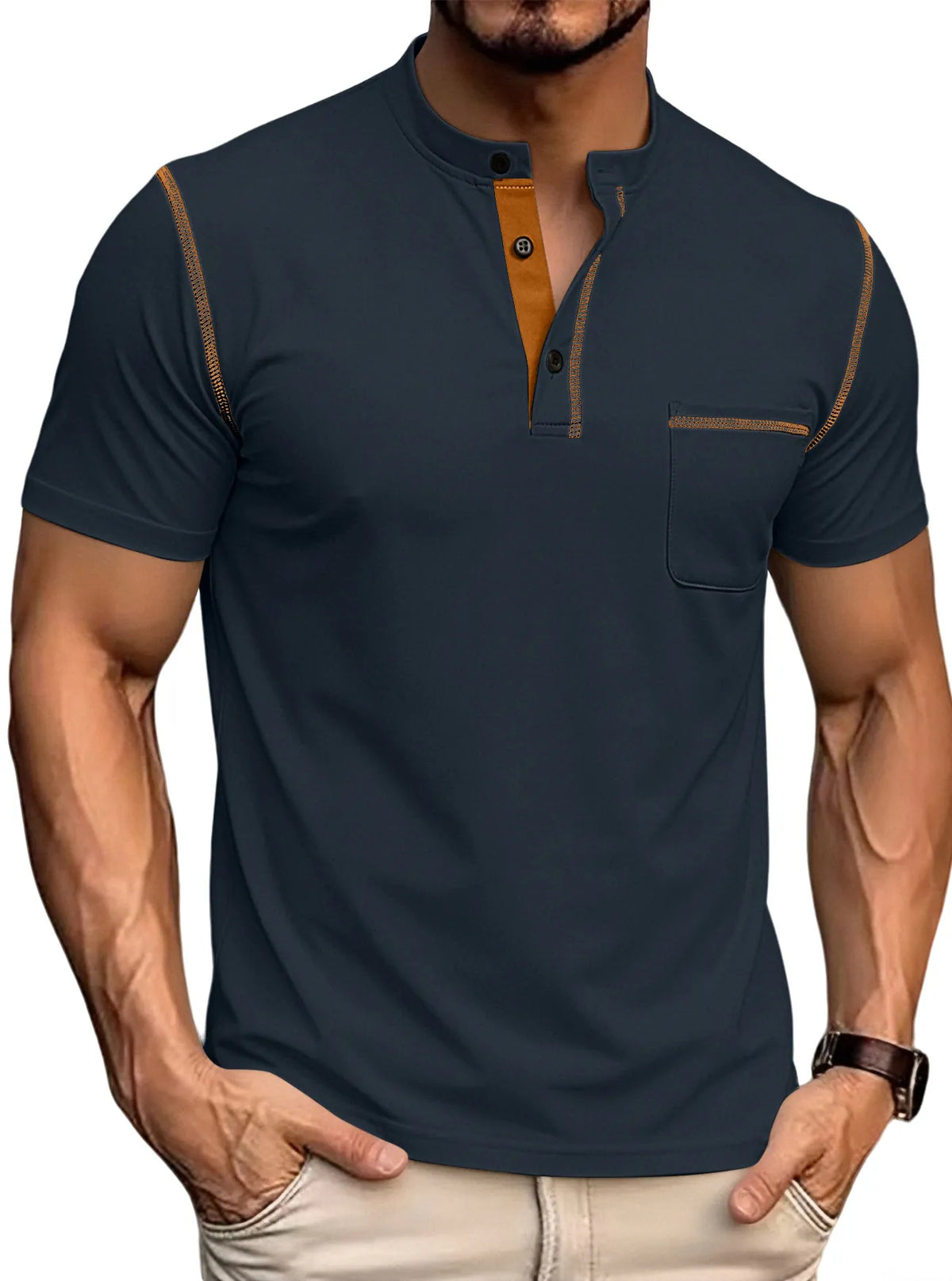 Seasonal Clearance Sale ⚡10 for Just 29.99 Men's Casual Short-Sleeve Henley Pocket T-Shirt