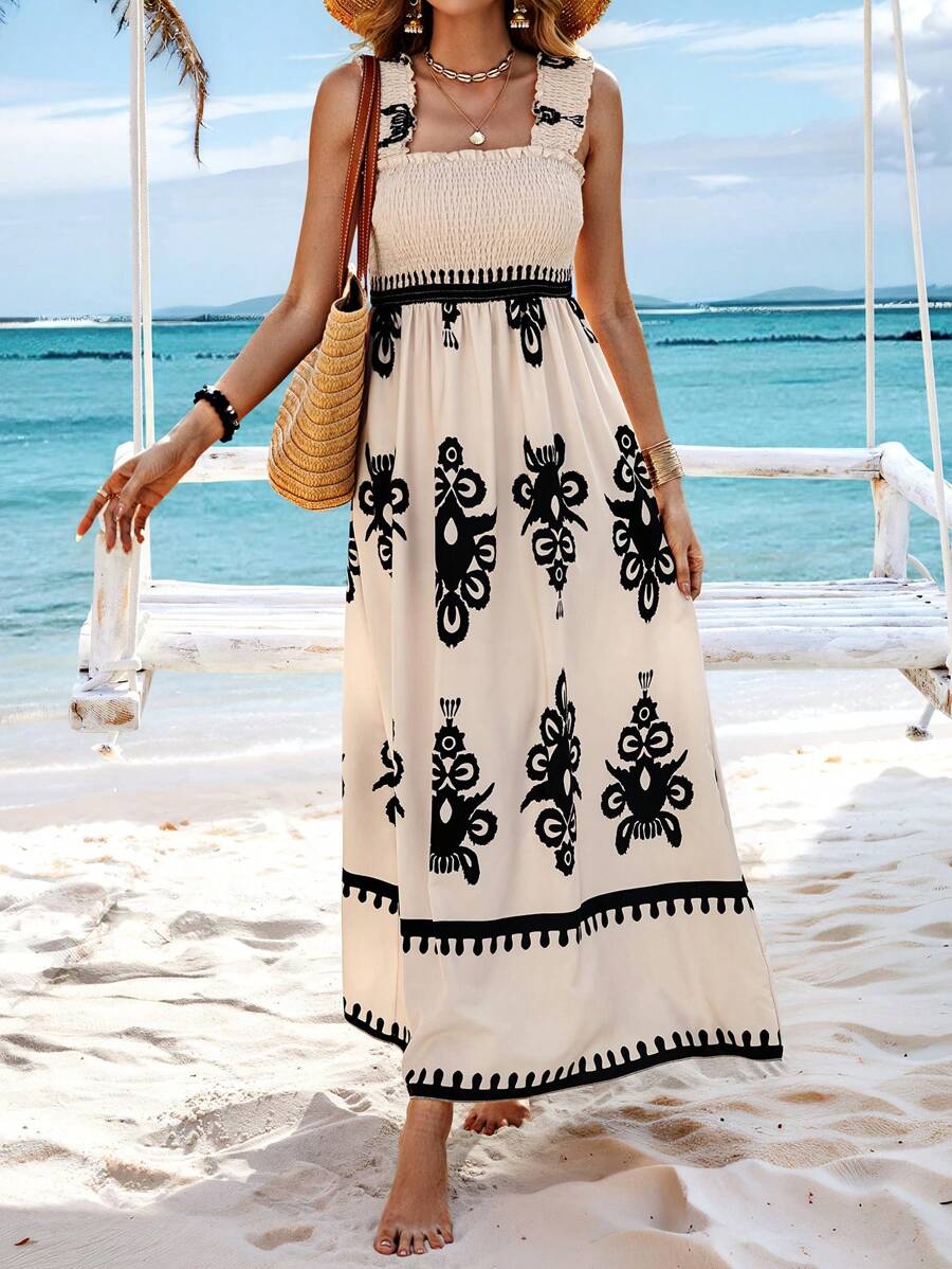 🔥🔥LAST DAY SALE 49% OFF🏖️Women’s Summer Print Sleeveless Flowy Long Dress