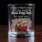 Woof Best Dog Dad Ever Photo - Personalized Whiskey Glass