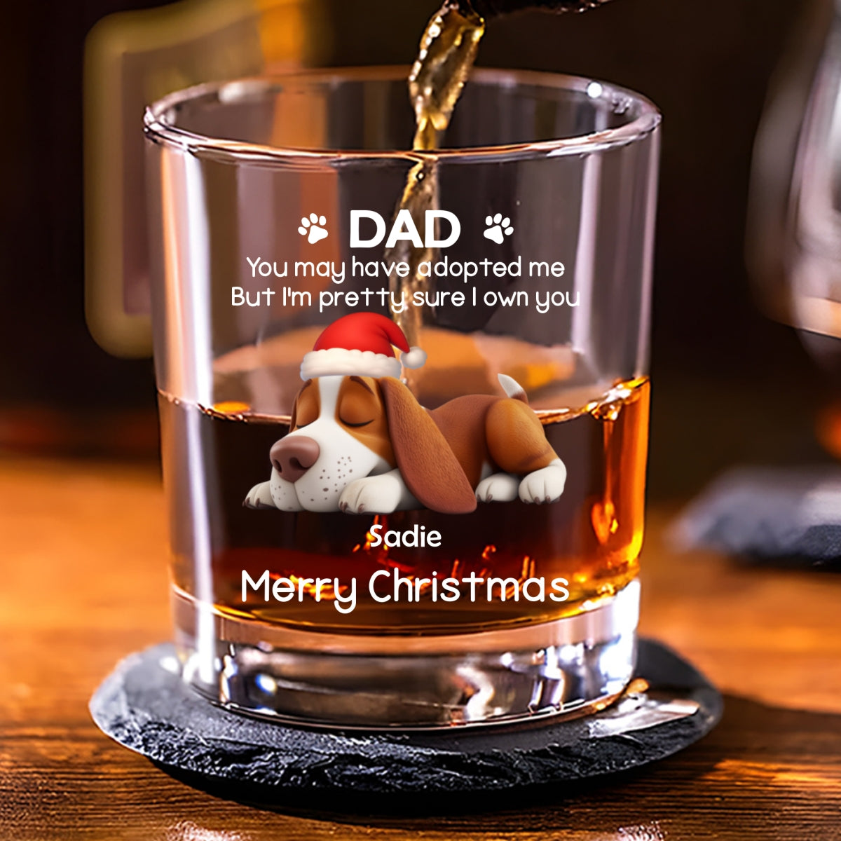 I Own You For Sure Snow Ver - Personalized Whiskey Glass