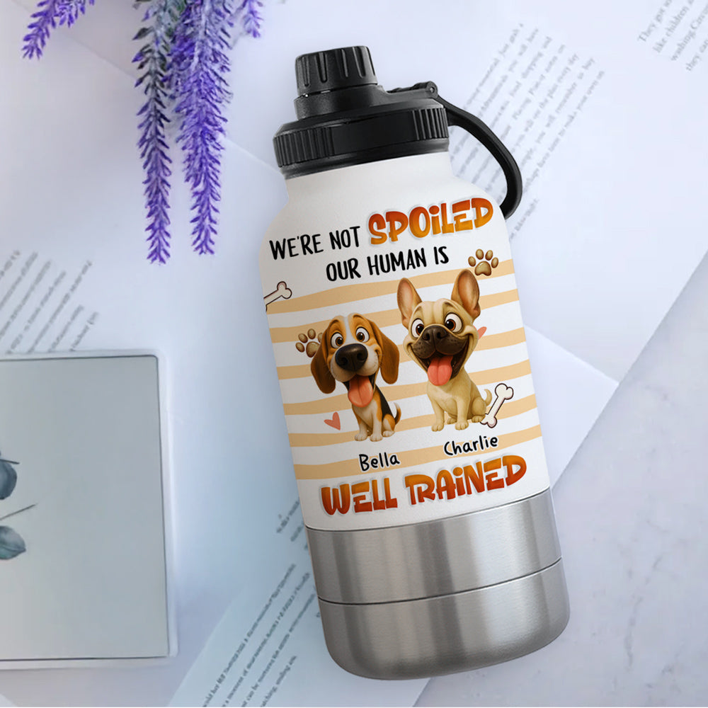 Well Trained - Personalized 30oz Water Bottle With Pet Bowl