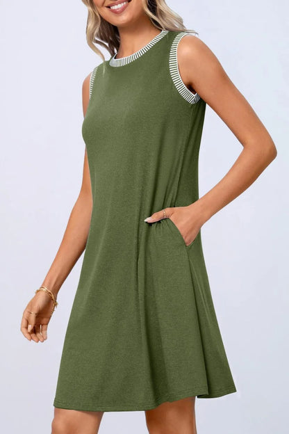 🎉Last Day Promotion 50% OFF💃Women's Casual Sleeveless Crew Neck Midi Dress