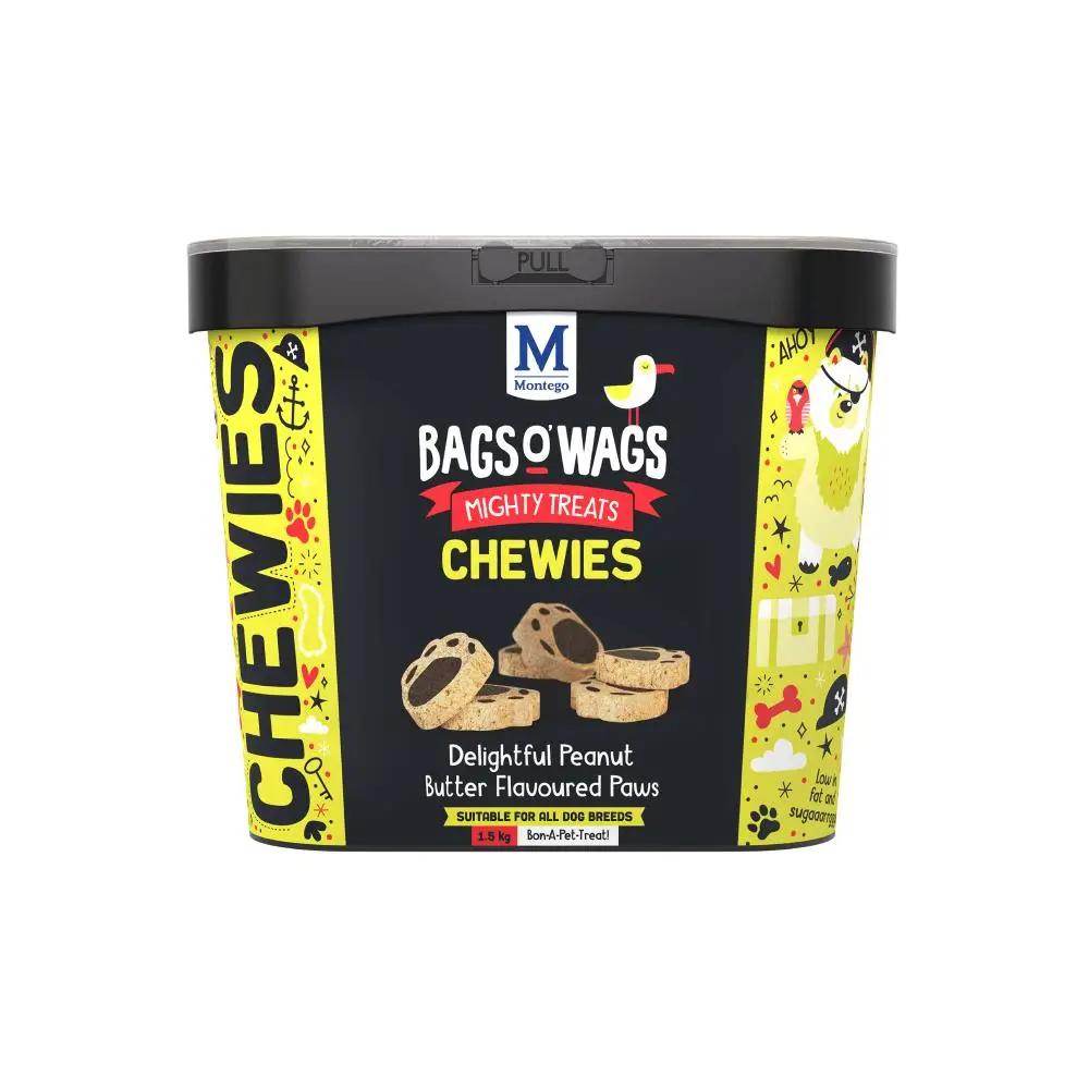 Bags O' Wags Peanut Butter Paws Dog Treats 1.5kg