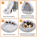 Calming Pet Bed With Paw-Shaped Neck Support - The Softest Spot for Your Best Friend