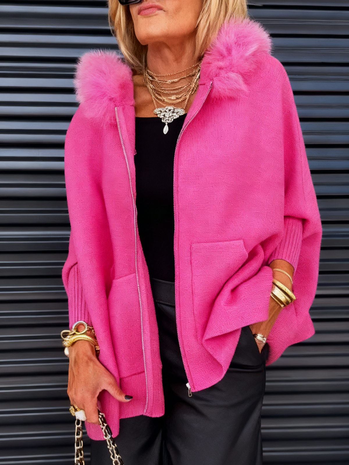 ❄️Winter Sale 50% OFF🧥Women Fur Collar Solid Color Casual Jacket