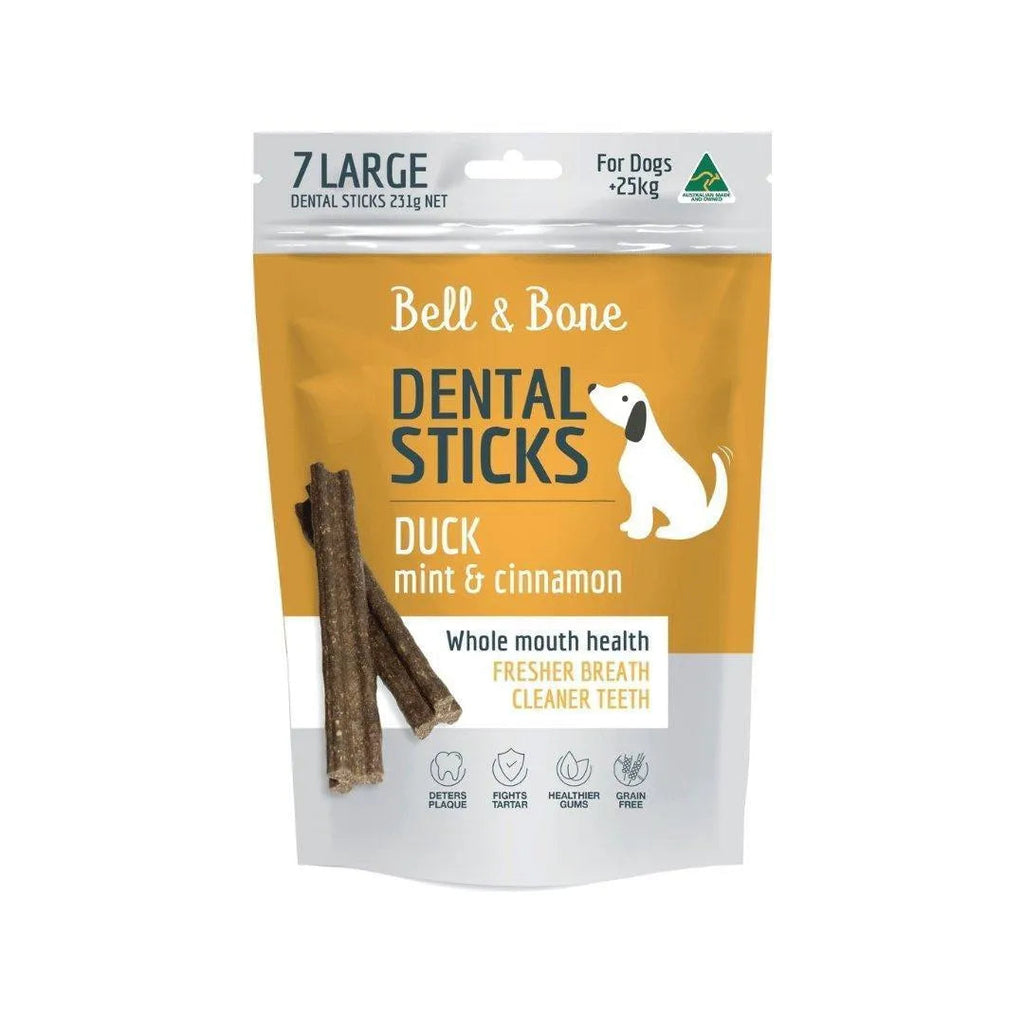 Bell and Bone Dental Stick - Duck, Mint and Cinnamon - Large ( 4 Packs / 28 sticks )