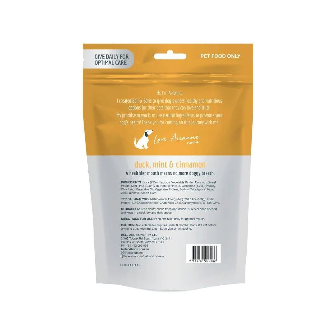 Bell and Bone Dental Stick - Duck, Mint and Cinnamon - Large ( 4 Packs / 28 sticks )