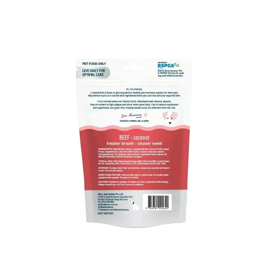Bell & Bone - Small Puppy Dental Chews - Beef ( 4 Pack 28 sticks )
