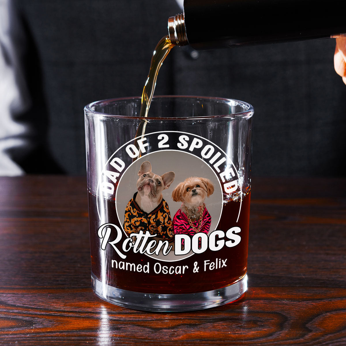 Rotten Dogs Photo - Personalized Whiskey Glass