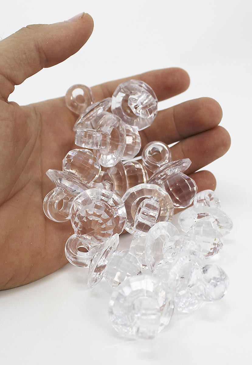 2175 Pk12 Clear Crystal Cut Pacifiers