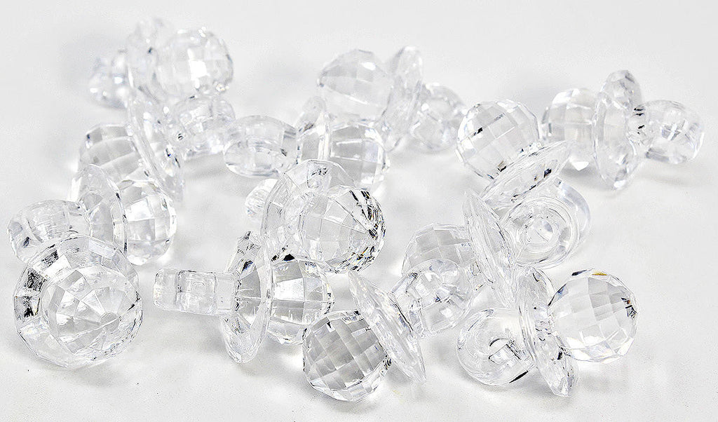 2175 Pk12 Clear Crystal Cut Pacifiers