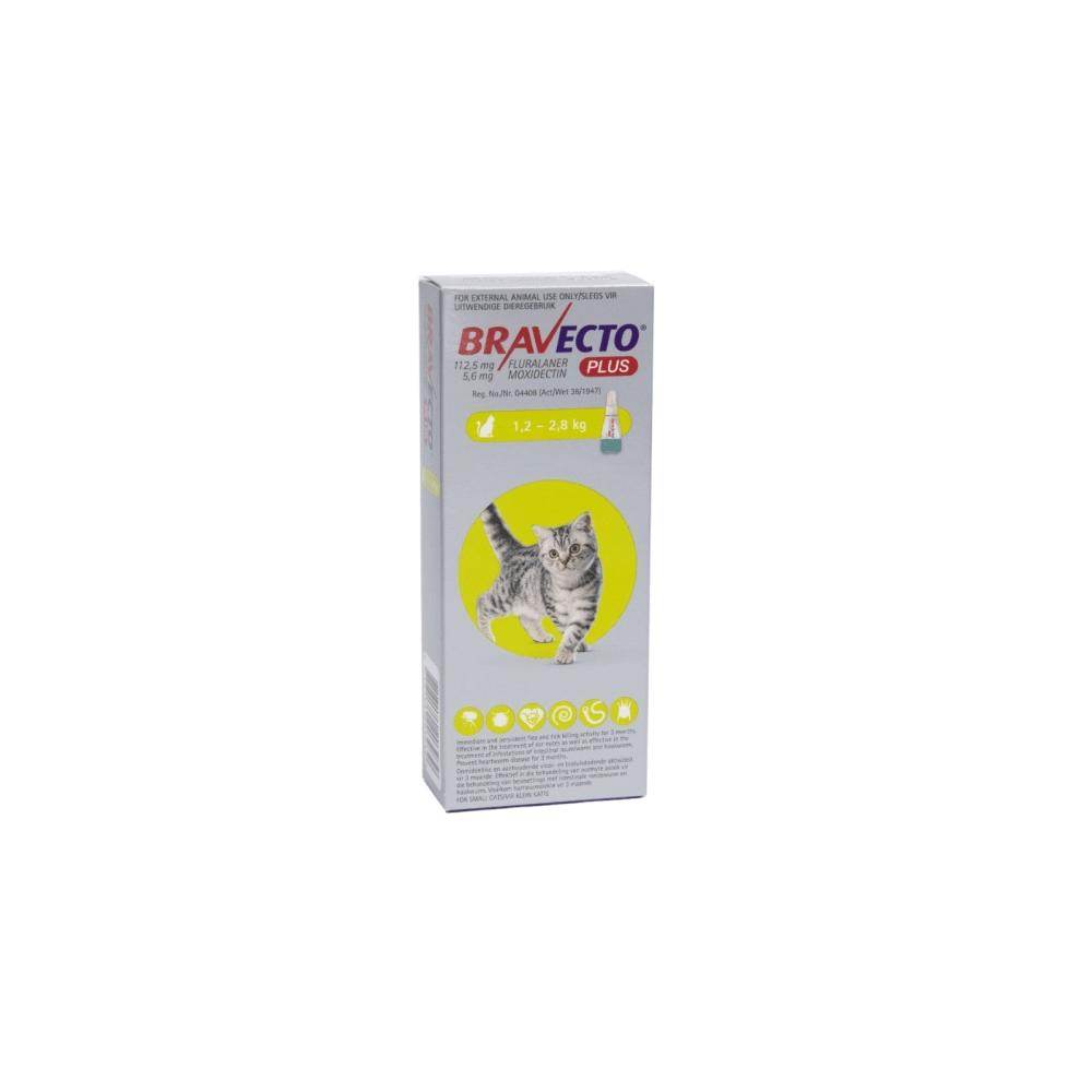 Bravecto PLUS Small Cat 112.5mg 1.2kg to 2.8kg Lime